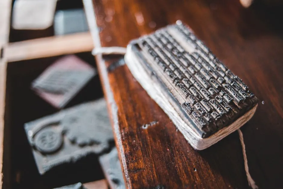 Metal letterpress type on a printing plate, illustrative of typography's physical origins